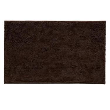 Imagem de Tapete Banheiro 38x58cm Antiderrapante Bolinha Macarrão lavabo casa felpudo box absorvente água(Kit 4,Marrom)