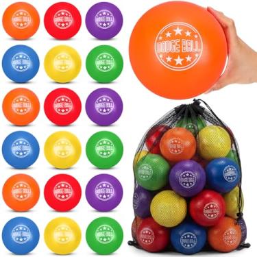 Imagem de Jerify Conjunto de 18 bolas de espuma Dodgeball de 15 cm de pele macia com bolsa de armazenamento, espuma de baixa densidade para equipamentos esportivos para crianças e adultos