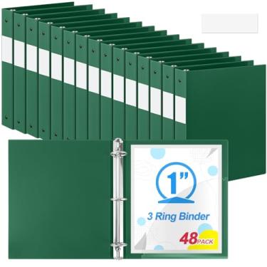 Imagem de Henoyso Fichário de plástico com 3 anéis, fichário flexível, tamanho carta, tamanho 21 x 28 cm, comporta até 225 folhas com 1 bolso, fichário versátil para escola, escritório, casa (2,5 cm, verde