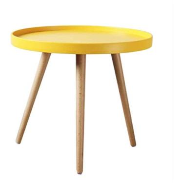 Imagem de Mesa lateral para mesa de cabeceira, mesa de centro redonda, pequena de madeira, mesa lateral redonda moderna, candeeiro de sofá, mesas de canto de chá, mesa de centro para sala de estar, escritório