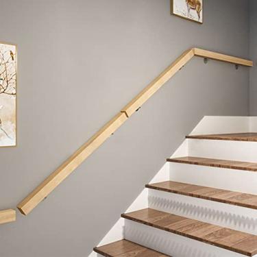 Imagem de Corrimão quadrado para escadas internas - kit completo, barra de montagem na parede, suporte de toalha, corrimão de escada/barra de apoio, fácil instalação (tamanho: L - 350 cm) (L)