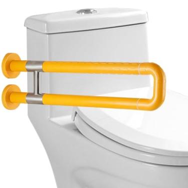 Imagem de Barras de apoio dobráveis de aço inoxidável montadas na parede, barras de apoio para deficientes, para banheiro, barreira, corrimão de segurança para vaso sanitário