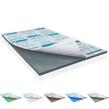 Imagem de Chapa De Policarbonato Alveolar Cinza Refletivo 6mm - 2,10m X 6,00m - Sabic Cinza Refletivo: 15% De Transmissão De Luz