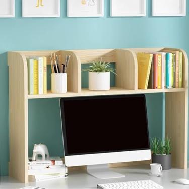 Imagem de Estante organizadora de mesa com várias camadas de material de madeira maciça, estante de mesa estável e com suporte de carga para escritório, decoração de casa, cozinha (tamanho: 60 * 20,8 * 62 cm)