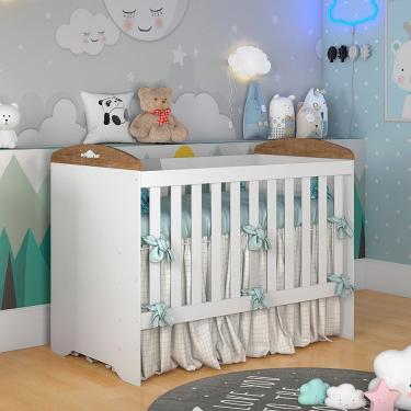 Imagem de Berço Mini Cama Carolina Baby Eloa 3 em 1 com Suporte para Mosquiteiro e 133cm de Largura