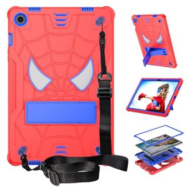 Imagem de Dteck Capa à prova de choque para Galaxy Tab A9+ 11 polegadas (SM-X210) com suporte/alça de ombro, design de 3 camadas de aranha legal, à prova de quedas, resistente a impactos, capa rígida para