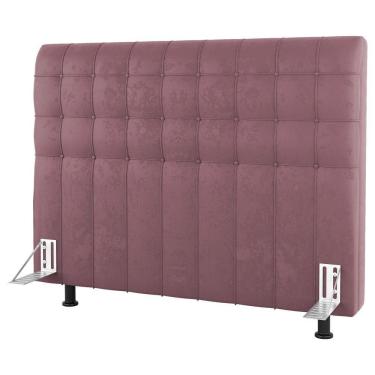 Imagem de Cabeceira Cama Box Casal Queen Size Dahlia 160Cm Com Frame Veludo Rosê - Desk Design