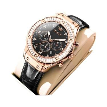 Imagem de Relógio De Quartzo Feminino À Prova d'Água Com Pulseira De Couro Lumin