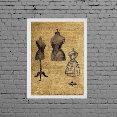 Imagem de Quadro Modelos Manequim De Costura 33X24Cm - Com Vidro