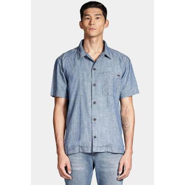 Imagem de Camisa Aramis Manga Curta Regular Jeans em Liocel Azul Jeans-Masculino