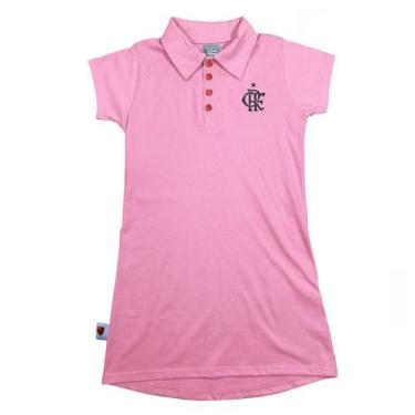 Imagem de Vestido Infantil Flamengo Campeoníssimo Rosa Oficial, Tam 10