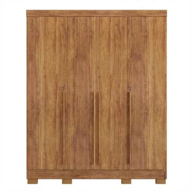 Imagem de Roupeiro Guarda Roupa De Casal Com 4 Portas 3 Gavetas Cedro