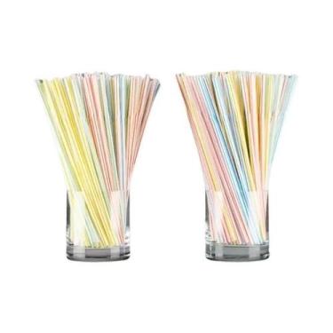 Imagem de Canudos Descartáveis Coloridos De Plástico Preto 50-3000 Peças Para Ch