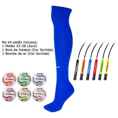 Imagem de Kit Meião Penalty Matis 33 - 38 + Bola Poker Futebol + Bomba cor:;Tamanho:33 a 38-Masculino