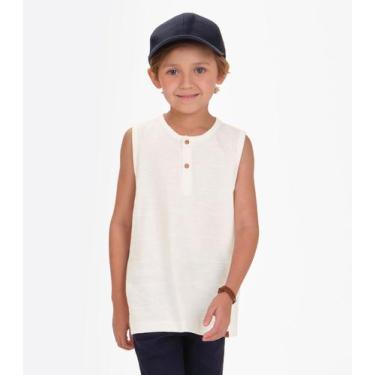 Imagem de Regata Masculino Meia Malha Maquinetada Trick Nick Bege, 8, Bege