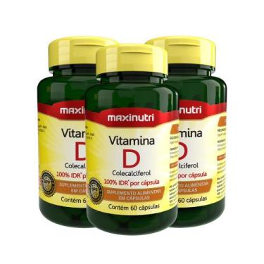 Imagem de Kit 3 Vitamina D 100% IDR 60 Capsulas Maxinutri
