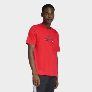 Imagem de Camiseta Adidas Mts Track T Masculina, Vermelho, P