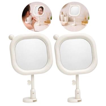 Imagem de 2 Espelhos de Parede Regulável Articulado com Adesivo - Saz, Branco