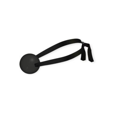 Imagem de Mordaça Bola com Fita de Cetim Ajustável em Material Emborrachado Preto para Prazer Seg...