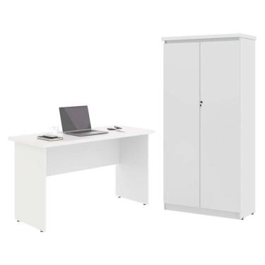 Imagem de Mesa De Escritorio Com Armário 2 Portas Pampulha Branco