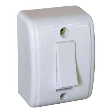 Imagem de Interruptor Externo 1 Tecla Simples com Acabamento Moderno Branco Mec Tronic