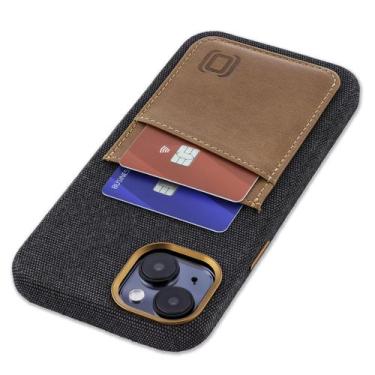 Imagem de Capa de cartão Dockem Fabric para iPhone 15 Plus M2F 15 Plus cinza