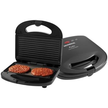 Imagem de Sanduicheira Grill Sn01 Pratic 2 Em 1 750w De Potência Mondial Preto 1