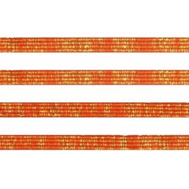 Imagem de Elástico Chato Metalizado 7mm Laranja com Ouro Marpax 10m