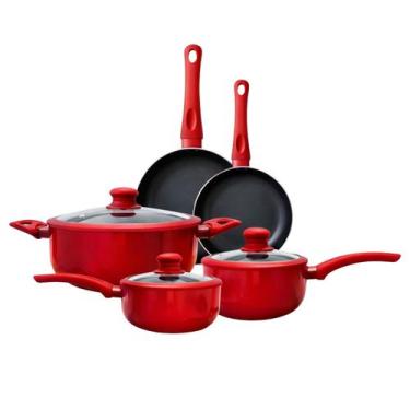 Imagem de Jogo De Panelas Premium Vermelho Profissonal Yafo Ceramica 5 Peças - D