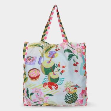 Imagem de Bolsa Farm Sacola Me Leva Comida De Praia Feminina, Off white, Único