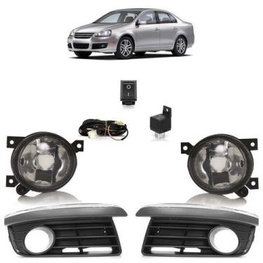 Imagem de Par Grade do milha+Kit Farol de Milha Completo Jetta 2005 A 2010 - Aut