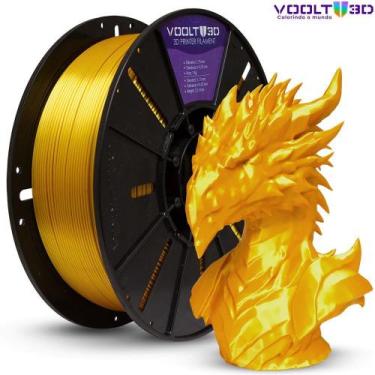 Imagem de Filamento PLA Dourado V-Silk High Speed Premium - 1Kg - Voolt3D