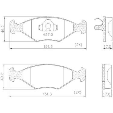 Imagem de Pastilha de Freio Dianteira Fiat Uno 1984 a 2008 LONAFLEX