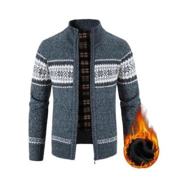 Imagem de Cardigã Masculino De Inverno Em Fleece, Suéter De Malha Natalino, Casa