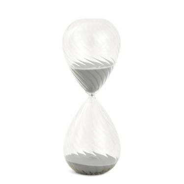 Imagem de Ampulheta Decorativa em Vidro Areia Cinza 60 Minutos 25cm 18309 Mart