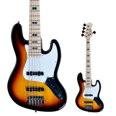 Imagem de Baixo 5 Cordas Jazz Bass Shelter SHJB755 PRO 3TS Sunburst