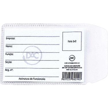 Imagem de Porta Documento DAC para RG com Aba em PVC Cristal 7x10,5cm Pacote com 100 Unidades Transparente