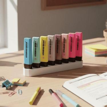 Imagem de Suporte Stabilo Boss 8 Unidades - Porta Marca Texto 3D - - Nuvem Rosa,