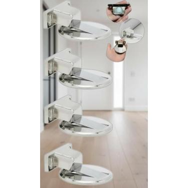 Imagem de Kit 4 Prendedores De Porta Magnéticos Slim Cromados - Congratulations 