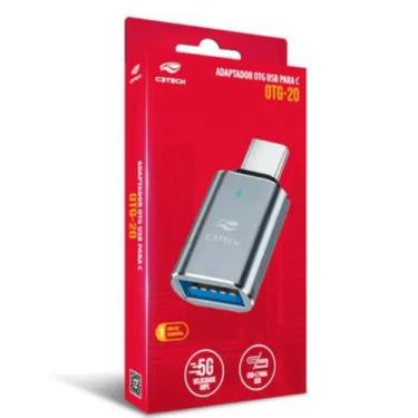 Imagem de Adaptador otg usb-c macho/usb-a femea c3tech otg-20
