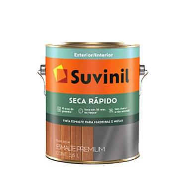 Imagem de Tinta Suvinil para madeiras e metais esmalte acetinado seca rapido 3,6L - Branco - 53700011