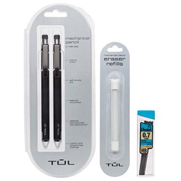 Imagem de Lápis mecânicos TUL 0,7 mm (pacote com 1 2), refis de borracha (pacote com 1 3) e 30 refis de grafite