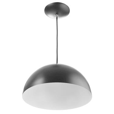 Imagem de Lustre Pendente Meia Lua 30cm De Alumínio Soquete E-27 Preto