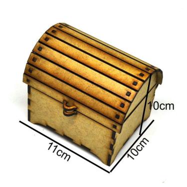 Imagem de Bauzinho madeira MDF lembrancinha porta-joias baú pirata