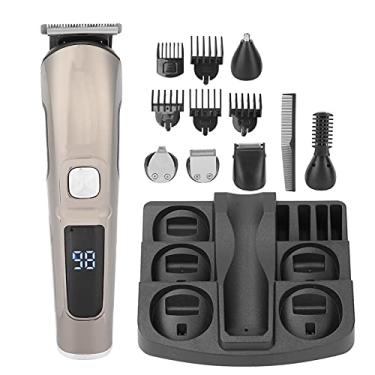 Imagem de Kit de cortador de cabelo elétrico, visor de LED cortador de cabelo de aço inoxidável para cabelo para barba para costeletas para cabelo corporal para nariz