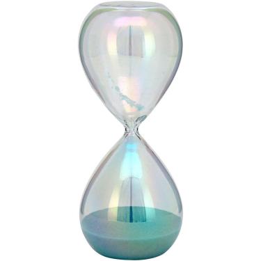Imagem de AMPULHETA 19x8x8cm VIDRO FURTA-COR AREIA AZUL