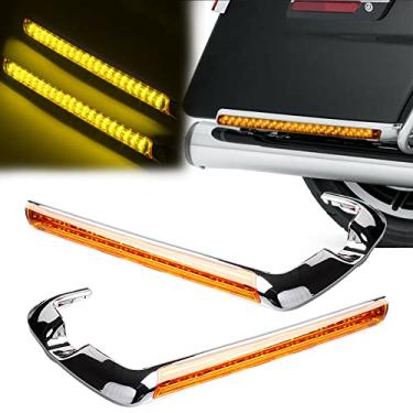Imagem de FINMOKAL Lente Âmbar Com Marcador Lateral Led Para Alforje Para Harley Street Glide 2014-2020