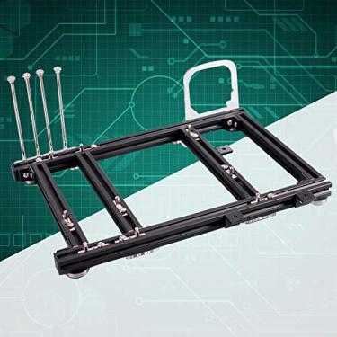 Imagem de M-ATX MATX ITX computador suporte de gabinete ao ar livre de alumínio DIY moldura nua, personalidade criativa DIY suporte de chassi aberto, bancada de teste de PC (preto)