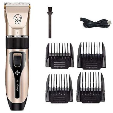 Imagem de TOPmontain Dog Grooming Clipper Sets - Aparador elétrico para animais de estimação - Aparelho de barbear sem fio e com baixo nível de ruído para cães e gatos - Barbeador profissional recarregável com USB