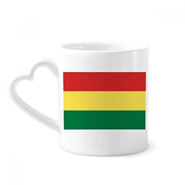 Imagem de Caneca com estampa de símbolo do país da bandeira da Bolívia Caneca de café cerâmica copo de coração de vidro